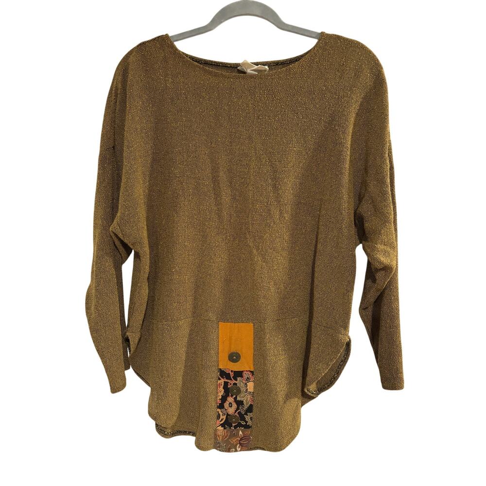 Vintage Patchwork Flowy Jackie Loves John Long Sleeve Shirt USA Womens Large